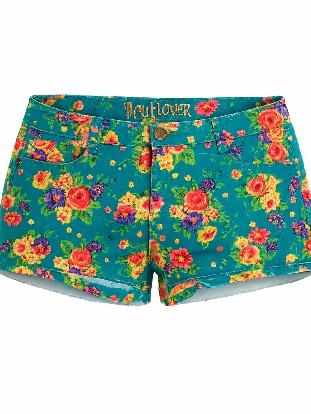 Wallflower Floral Print Turquoise Women's Shorts - Wildflowers